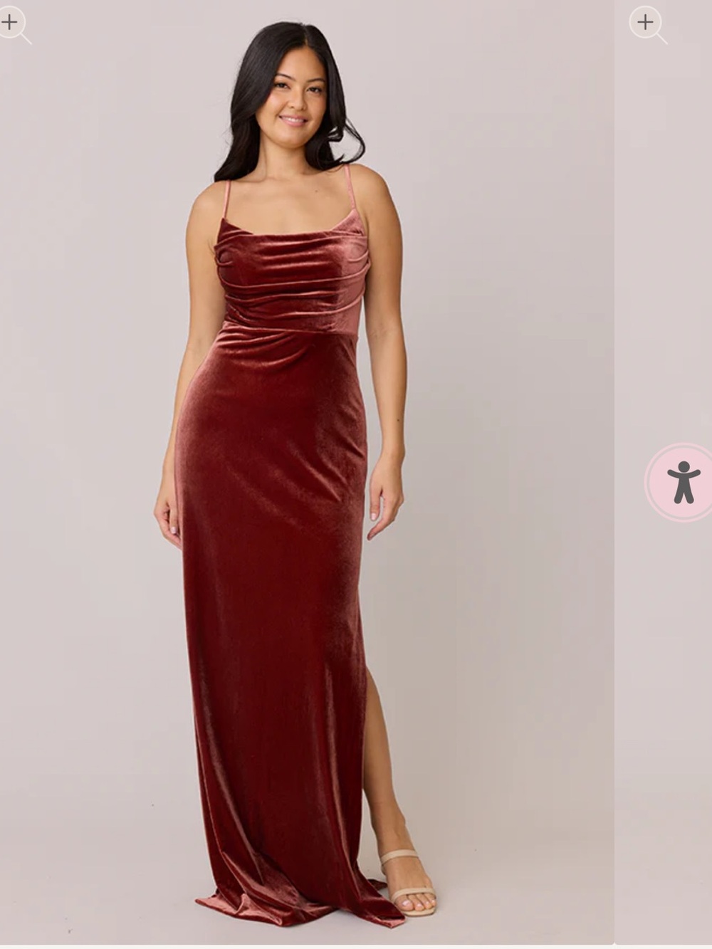 Revelry Wine Velvet Cowl Maxi Dress